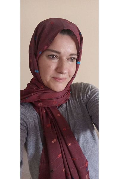 İskeçe Exclusive Self Patterned Claret Red Scarf in Special Box