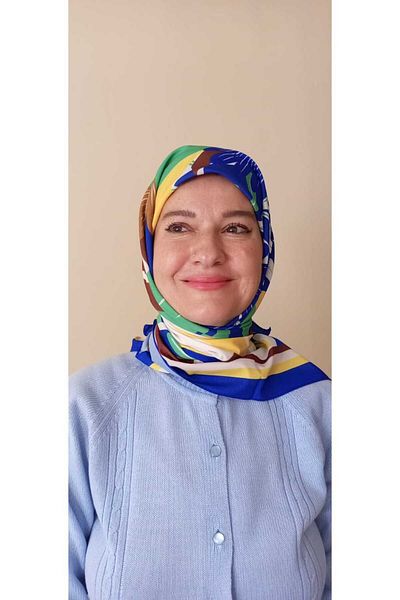 İskeçe Exclusive Vibrant Color Abstract Patterned Scarf in Special Box