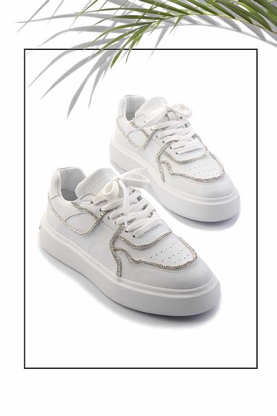 Bambi Tenis de damă din piele albă K 01480136703
