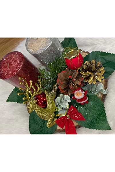 Marrone Yılbaşı Seti Kapı Süsü Çelenk Mumluk Kozalak Kokina Noel Süsleri