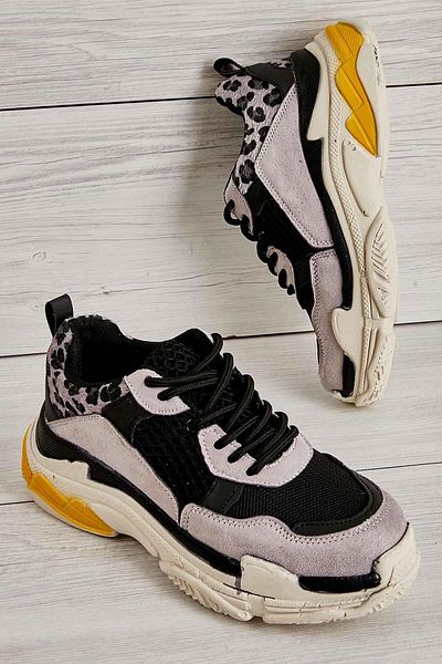 Bambi Leopard Patterned BlacK/grey Women's SneaKers - K 01591007222
