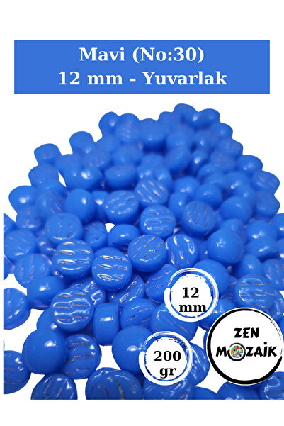 Zen Mozaik Sanatsal Mozaik Çalışmalarınız için 12 x12 mm - Yuvarlak Cam Mozai...
