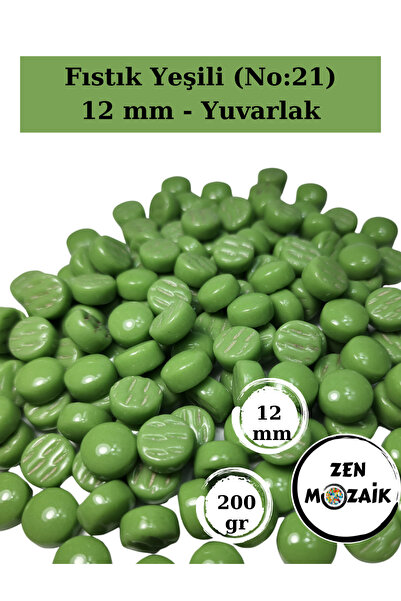 Zen Mozaik Sanatsal Mozaik Çalışmalarınız için 12 x12 mm - Yuvarlak Cam Mozai...