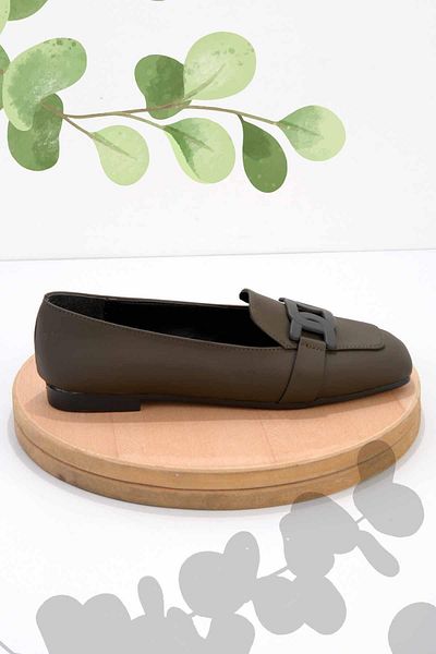 Bambi Loafer-Schuhe in mattem Khaki für Damen01641165709