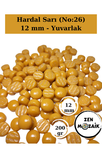 Zen Mozaik Sanatsal Mozaik Çalışmalarınız için 12 x12 mm - Yuvarlak Cam Mozai...