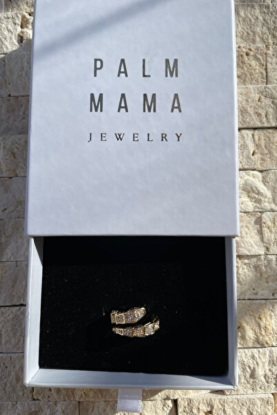 PALMMAMA Palm Mama Jewelry Kadın Gold Zirkon Taşlı Ayarlanabilir Çelik Yüzük
