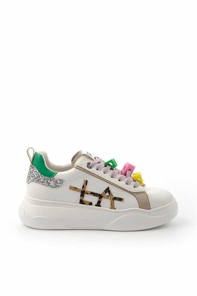 Bambi White Green Women's Sneaker K01791071809