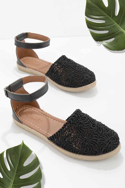 Bambi Espadrille K tricotată neagră pentru femei 01134000116