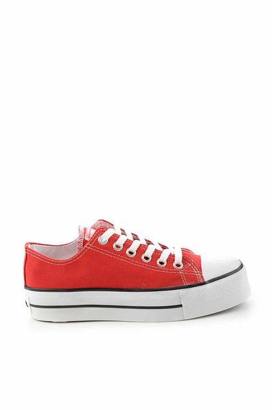 Bambi Rote Leinen Freizeitschuhe für Damen K01688001318
