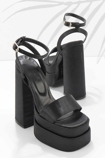 Bambi Damen-Abendschuhe aus schwarzem Satin K 05575030538