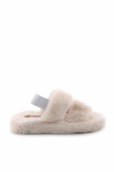 Bambi Γυναικείες παντόφλες σπιτιών White Fur K04998000397