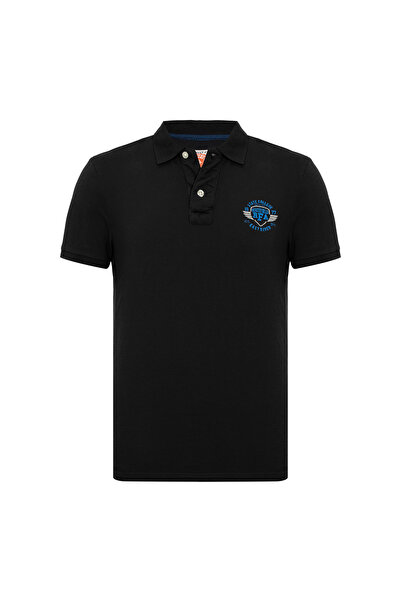 ROUTEFIELD تي شيرت بولو أسود للرجال من Part، قميص بولو للرجال RFPART22