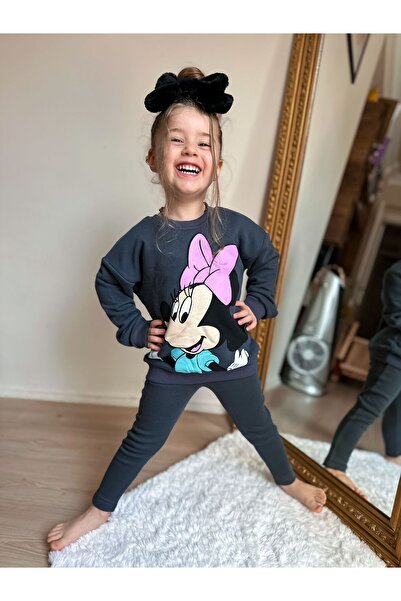 YİGİT BUTİK Yigit Boutique Minnie nyomtatott lány készlet