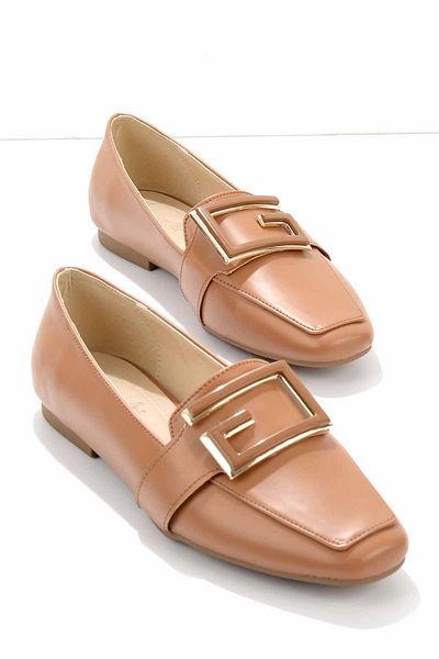 Bambi Matte Tan Patent Leather Women's Ballerinas K01250111508