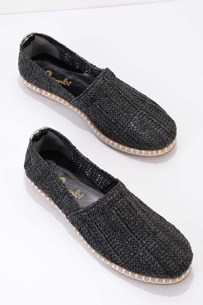 Bambi Schwarz gestrickte Damen-Espadrille K 01534100028