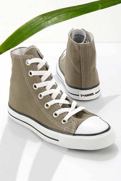 Bambi Khakifarbene Leinen-Freizeitschuhe für Damen K01688010418