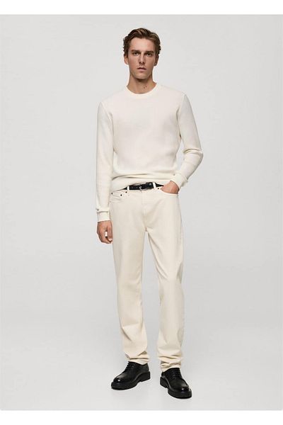 MANGO Man Thin Knitwear Ribbed Cotton Sweater