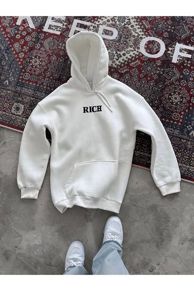 leyla sanat sanata yeni bir bakış açısı Leyla Sanat a New Perspective on Art Long Sleeve Hoodie Chest Printed Sweatshirt - White