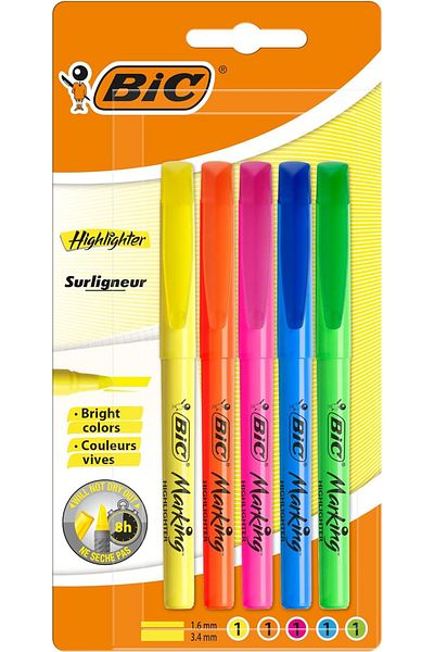 STOREMAX Sbl Intensity Highlighter 5 Li Flashtur Buçukta Mix Colors with Fluorescent Water