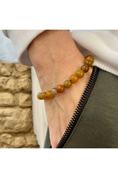 Rachel Silver سوار من الحجر الطبيعي للنساء والرجال مع حجر العقيق وحجر الهيماتيت