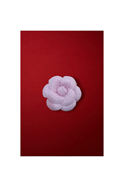 Rose Pembe tüvit kamelya bros yaka çiçeği abiye aksesuarı