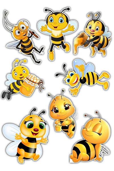 BK Design Arı Sticker Telefon Laptop Notebook Tablet Defter Matara Stiker Eti...