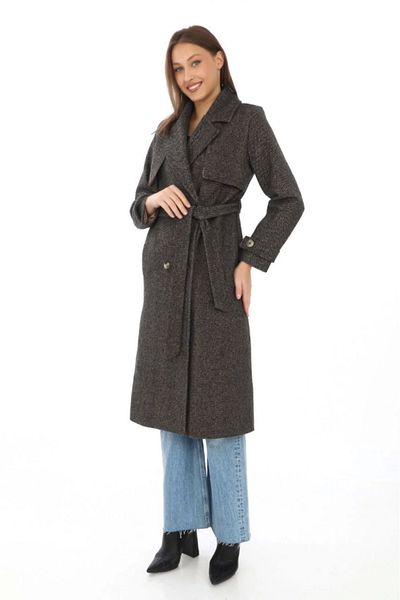 MODAVERA Fish Back Cashmere Long Cashmere Coat - Brown