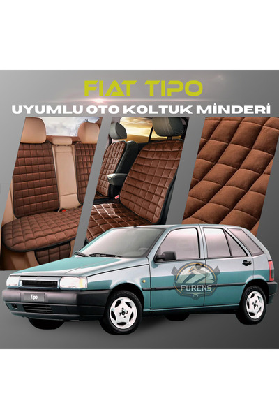 SHOOPLAA طقم وسادة مقعد السيارة باللون البني من فيات تيبو مع جيوب ريش تايلاند...