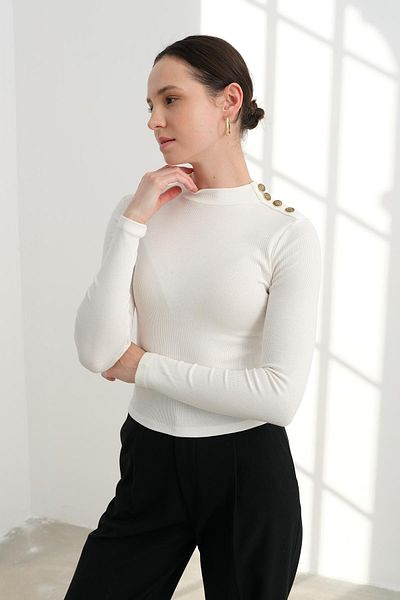 Qutu Butik 4514 Bluz with Shoulder Bucket