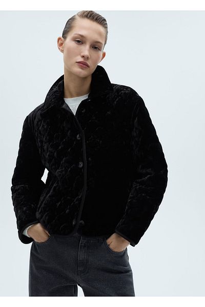 MANGO Woman Double Sided Quilted Velvet Jacket