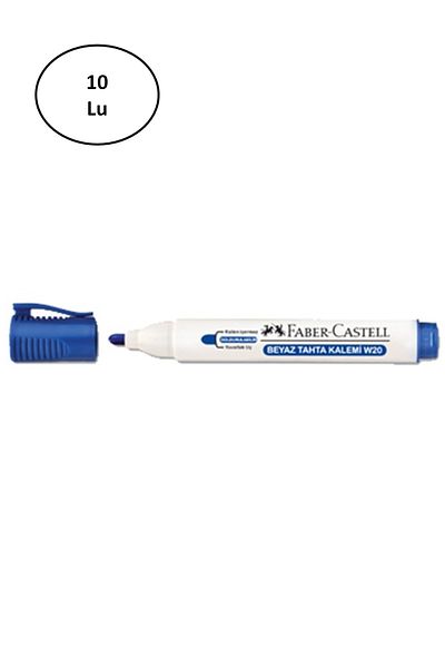 Mestore Faber Castell Whiteboard Pen W20 Blue 10 pcs