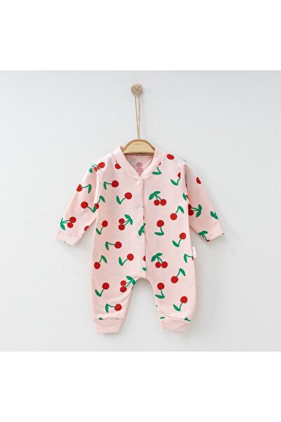 Nayinom Kız Bebek Kirazlı Pamuklu Tulum