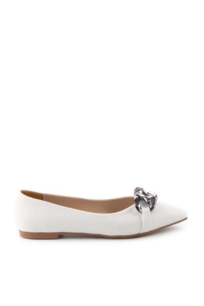 Bambi White Women's Ballerina Flats01688170409