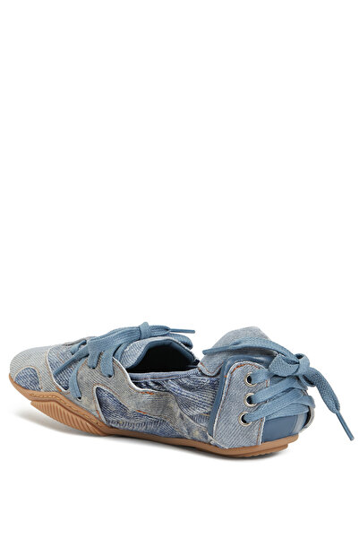 Acne Studios Açık Mavi Denim Dokulu Kadın Deri Sneaker Beden: 38