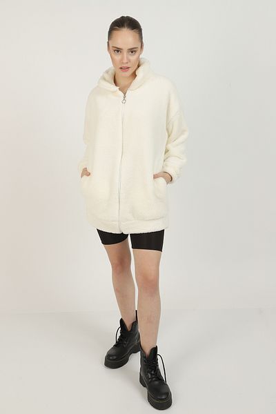 İKLİM LİFE Plush Cardigan with Zipper