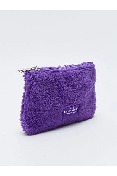 LC Waikiki Lcw Accessories Purple Plush Label Printed Women's Wallet