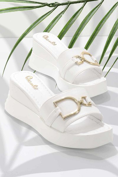 Bambi K 04823300609   Model White Women's Slippers