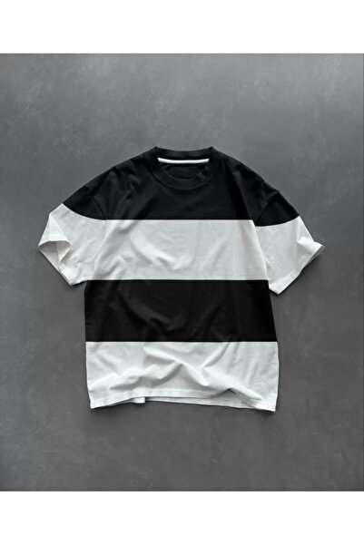 Giyimodam Unisex Crew Neck Piece T-Shirt - Μαύρο