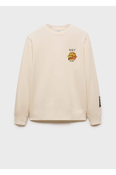 MANGO Man Grafik desenli pamuklu sweatshirt