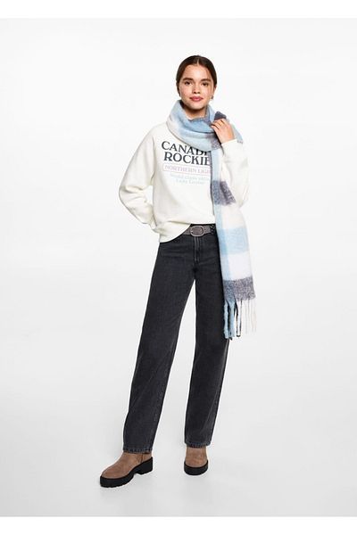 Mango Teen Sweatshirt with writing and patterns