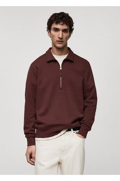 MANGO Man Regular Fit Cotton Polo Sweatshirt