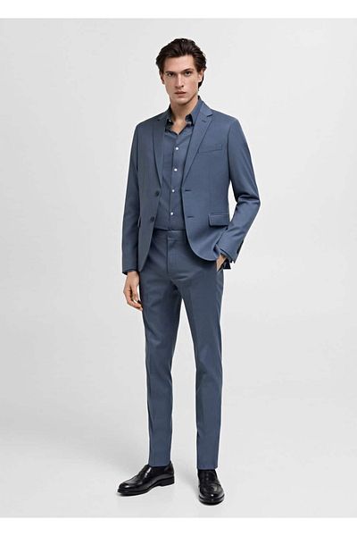 MANGO Man Stretch Fabric Super Slim Fit Blazer Jacket