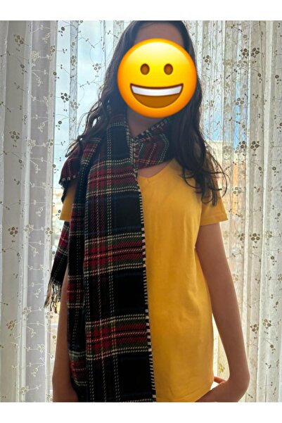 OXXO Yüksek Kaliteli Şal İskoç model kırmızı- lacivert, çift yönlü şal