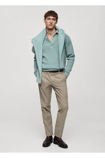 MANGO Man Regular Cut Flannel Pants