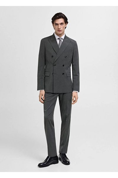 MANGO Man Slim Fit Monaco Διπλό Μπλέιζερ Μπουφάν