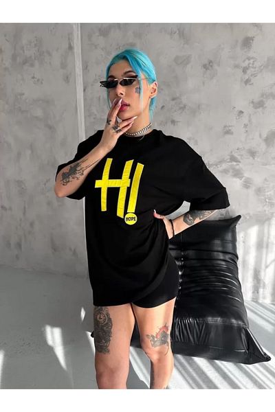 Jilemona Gelirr Tricou brodat unisex - negru