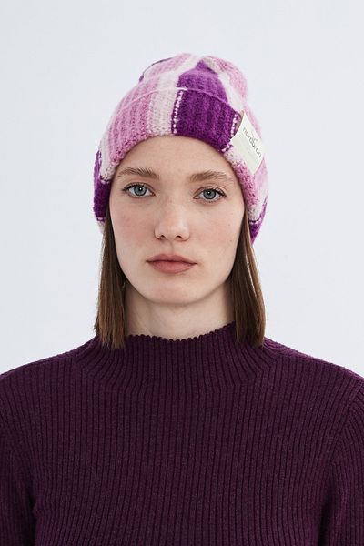 Nordbron Purple Acrylic Block Soft Knitwear - Stretchy Double Fold Winter Logo Basic Linje