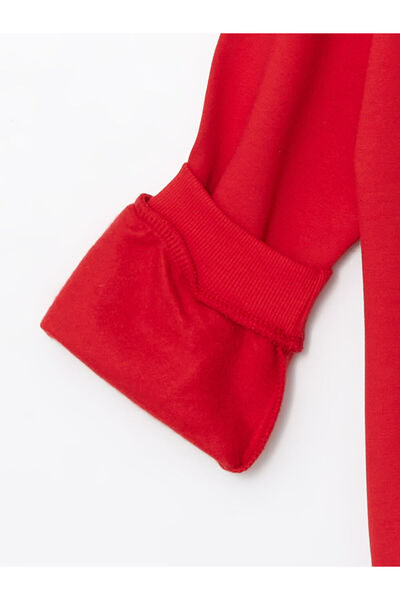 LC Waikiki Red Crew Neck Girls' Thick Sweatshirt