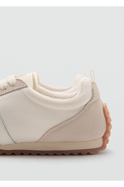 MANGO Woman Canvas-Sneaker mit Lederbesatz