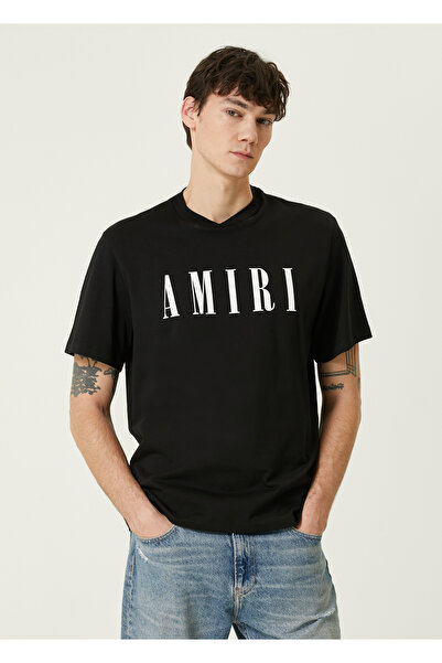 Amiri تي شيرت أسود مطبوع عليه شعار مقاس: XL